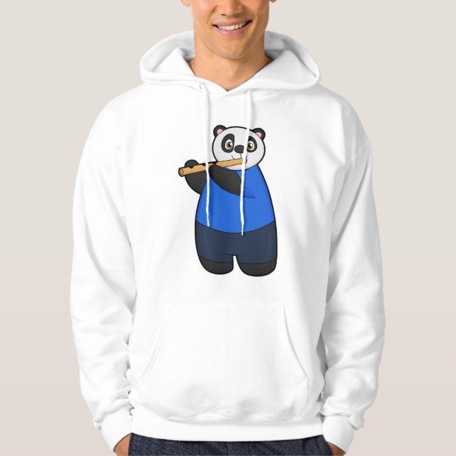 Panda als Musiker mit Flute Hoodie (Vorderseite)