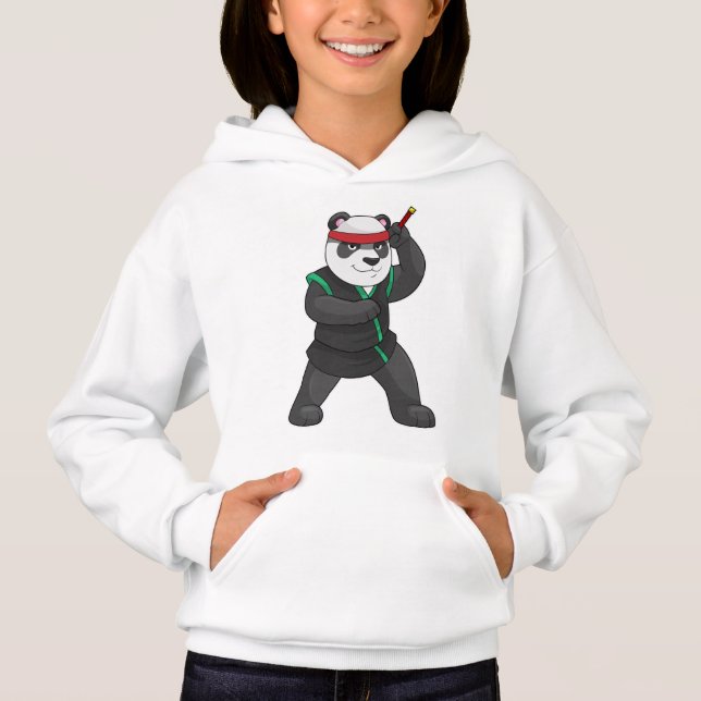 Panda als Ninja in Kostüm Hoodie (Vorderseite)