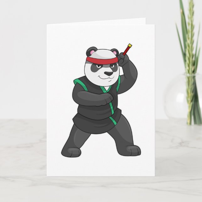 Panda als Ninja in Kostüm Karte (Vorderseite)