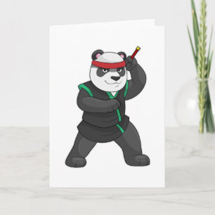 Panda als Ninja in Kostüm Karte