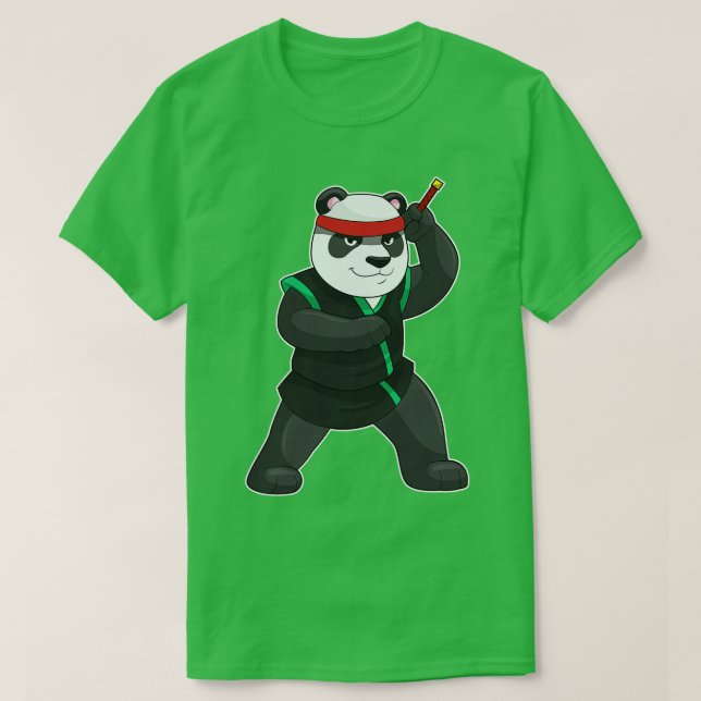 Panda als Ninja in Kostüm T-Shirt (Design vorne)
