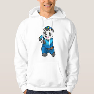 Panda als Polizeibeamter mit Polizeihelm Hoodie