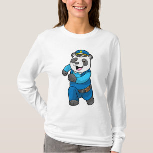 Panda als Polizeibeamter mit Polizeihelm T-Shirt