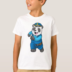 Panda als Polizeibeamter mit Polizeihelm T-Shirt