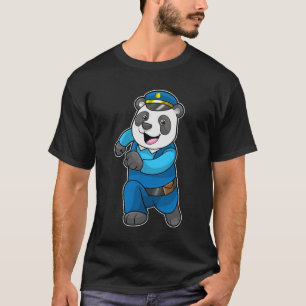 Panda als Polizeibeamter mit Polizeihelm T-Shirt