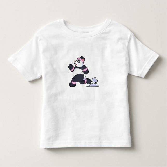 Panda als Runner beim Laufen Kleinkind T-shirt (Vorderseite)