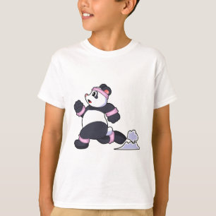 Panda als Runner beim Laufen T-Shirt
