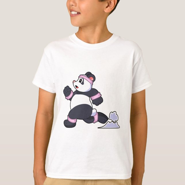Panda als Runner beim Laufen T-Shirt (Vorderseite)