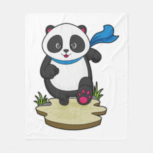 Panda als Runner mit Scarf Fleecedecke