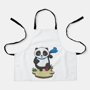 Panda als Runner mit Scarf Schürze