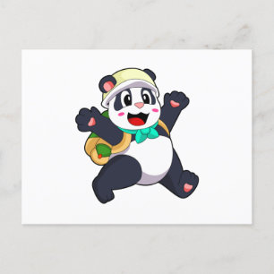 Panda als Schüler Postkarte