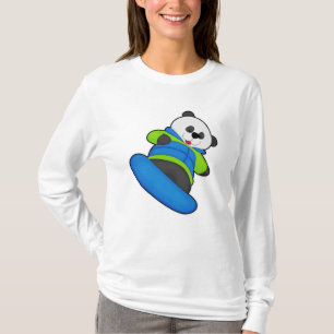 Panda als Snowboarder mit Snowboard T-Shirt