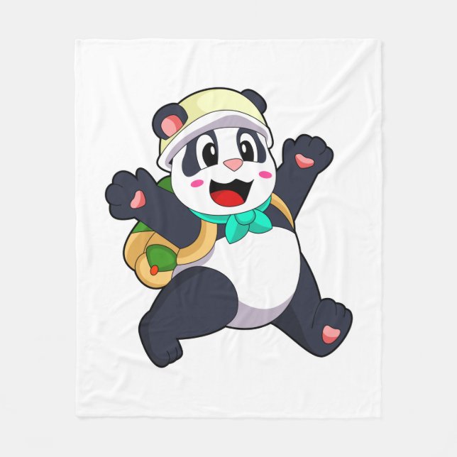 Panda als Student Fleecedecke (Vorderseite)