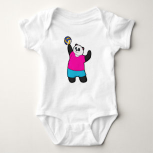 Panda als Volleyballspieler mit Volleyball Baby Strampler