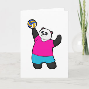 Panda als Volleyballspieler mit Volleyball Karte