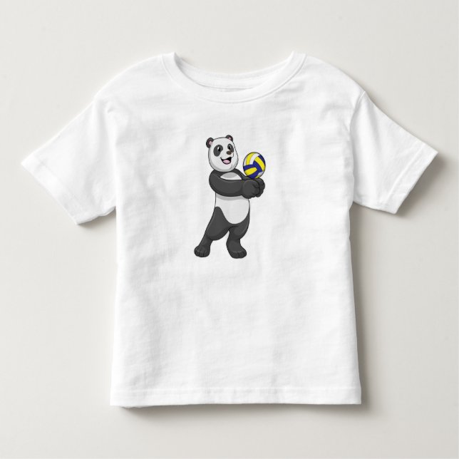 Panda als Volleyballspieler mit Volleyball Kleinkind T-shirt (Vorderseite)
