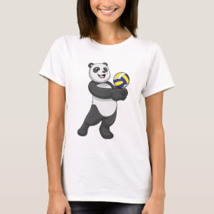 Panda als Volleyballspieler mit Volleyball T-Shirt