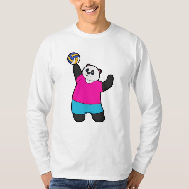 Panda als Volleyballspieler mit Volleyball T-Shirt (Vorderseite)