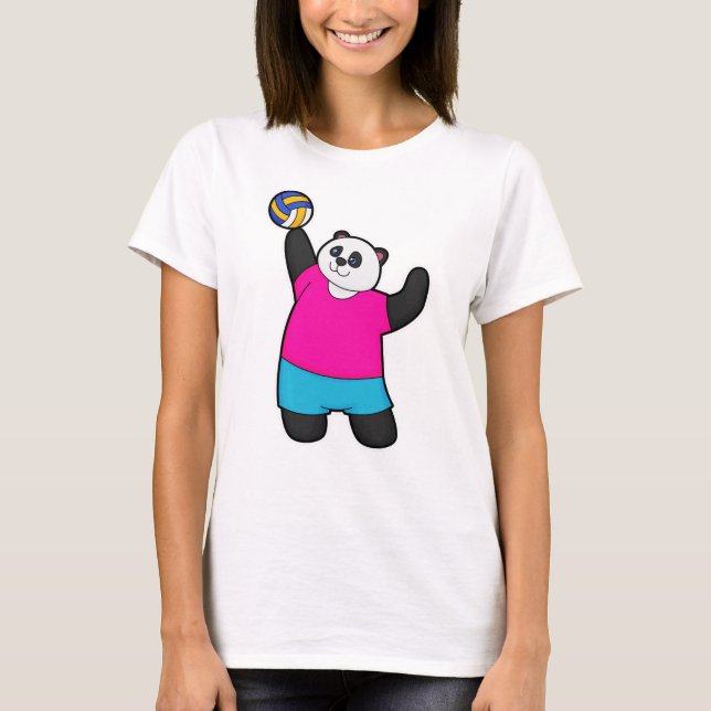 Panda als Volleyballspieler mit Volleyball T-Shirt (Vorderseite)