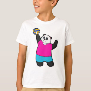 Panda als Volleyballspieler mit Volleyball T-Shirt