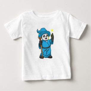 Panda als Zauberer mit Zauberstab Baby T-shirt