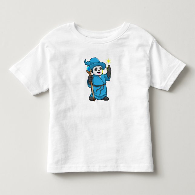 Panda als Zauberer mit Zauberstab Kleinkind T-shirt (Vorderseite)