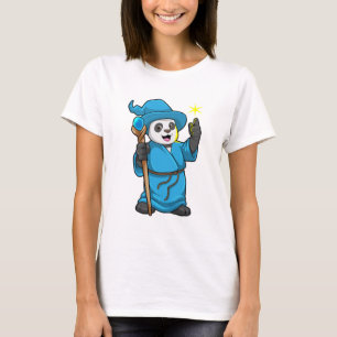 Panda als Zauberer mit Zauberstab T-Shirt