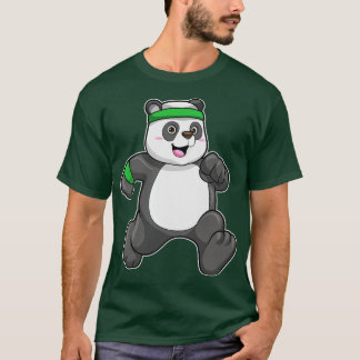 Panda am Joggen mit Kopf Sweat T-Shirt