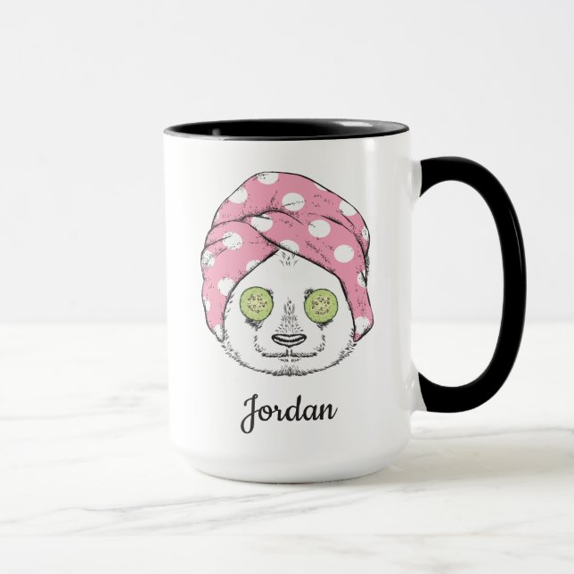 Panda am Wellness-Center | addieren Ihren Namen Tasse (Rechts)