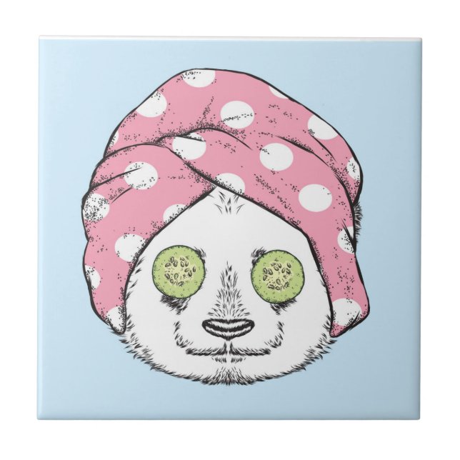 Panda am Wellness-Center Fliese (Vorderseite)