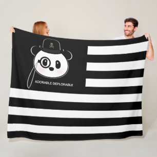 Panda American Flag Panda Bear US Flag Theme Fleecedecke