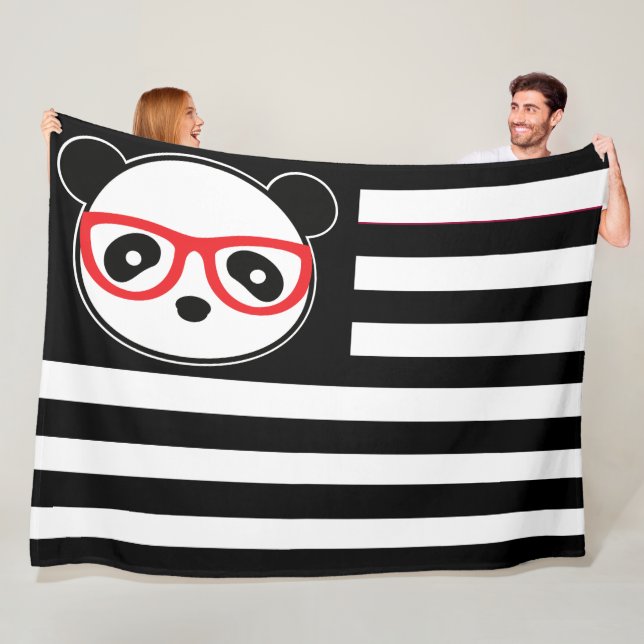 Panda American Flag Panda Bear US Flag Theme Fleecedecke (Beispiel)
