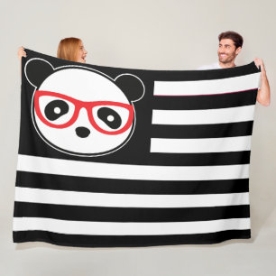 Panda Amerikanische Flagge Panda Bär US-Flagge The Fleecedecke