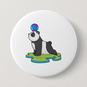 Panda an der Yoga-Fitness Button