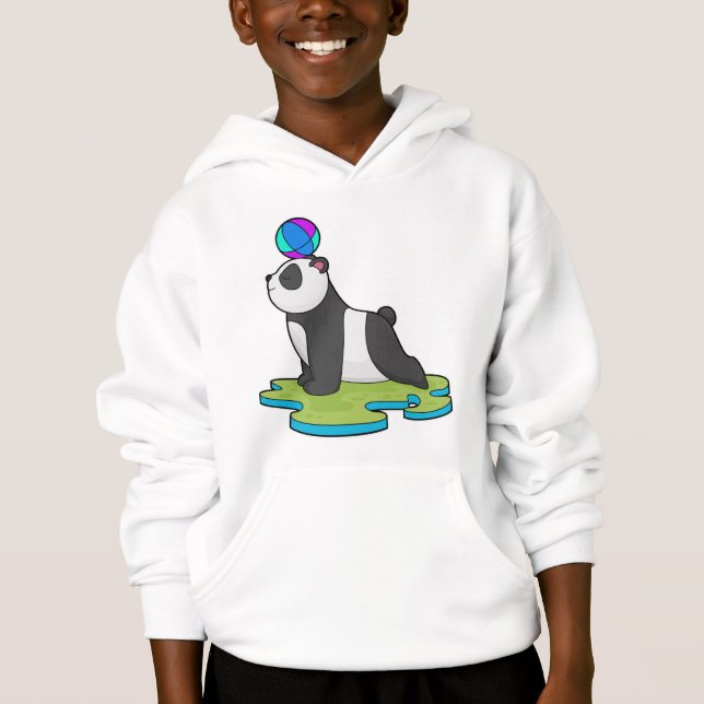 Panda an der Yoga-Fitness Hoodie (Vorderseite)