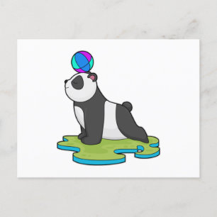 Panda an der Yoga-Fitness Postkarte