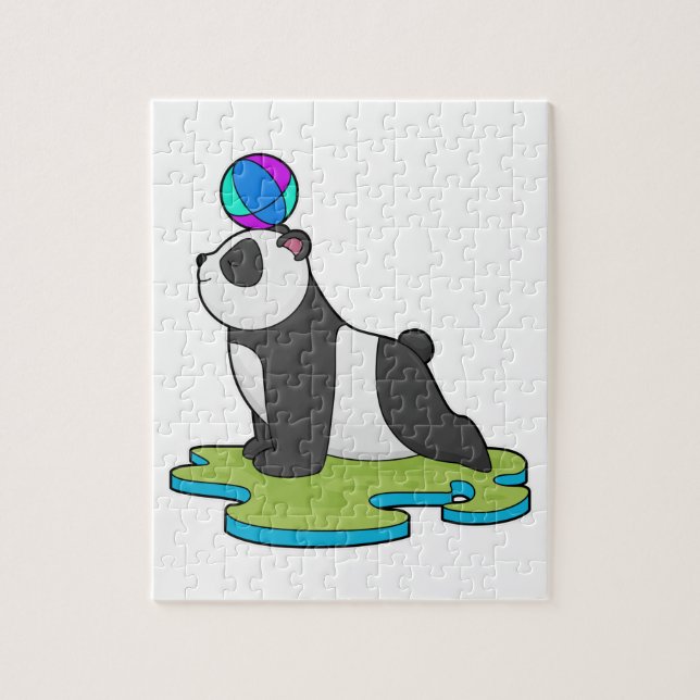 Panda an der Yoga-Fitness Puzzle (Vertikal)