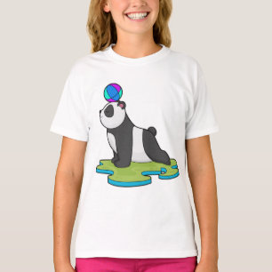 Panda an der Yoga-Fitness T-Shirt