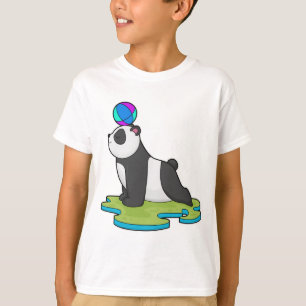 Panda an der Yoga-Fitness T-Shirt
