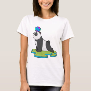Panda an der Yoga-Fitness T-Shirt