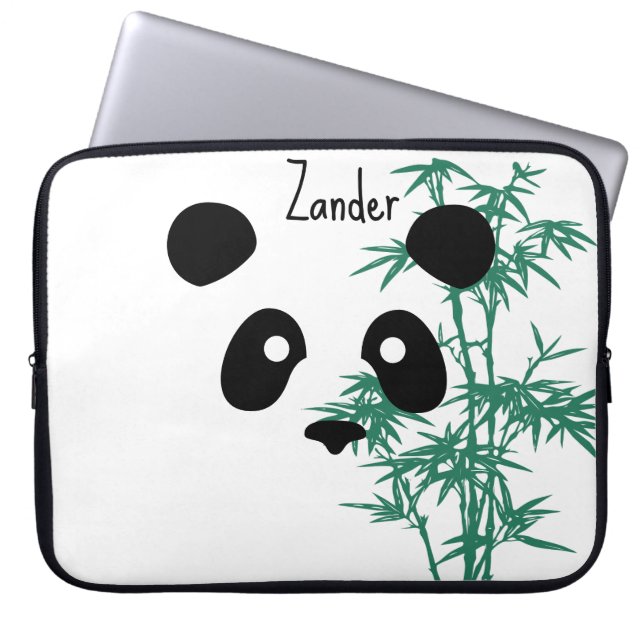 "Panda and Bamboo" individuell anpassbar Laptopschutzhülle (Vorderseite)