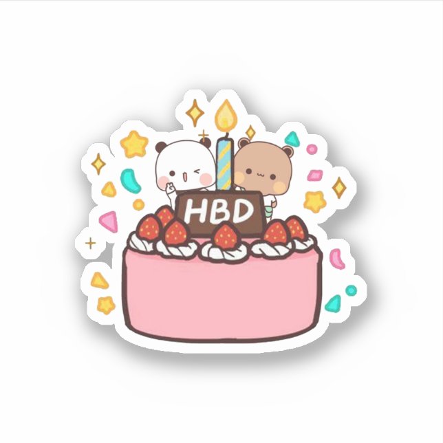 Panda and Brownie Bear Couple Aufkleber (Vorderseite)