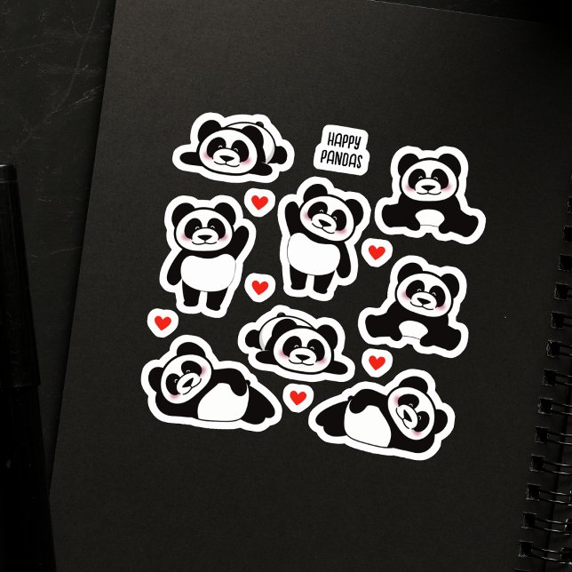 Panda Animal 8 Pack Collection Aufkleber (Von Creator hochgeladen)