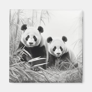 Panda Animal Discovery Wild Nature Ink Sketch Kuns Magnet