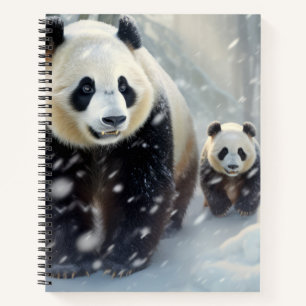 Panda Animal Family Wandern Natur aus Notizbuch
