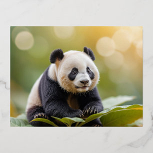 Panda Animal Fun Miniaturgröße Fantastische Surrea Folien Feiertagspostkarte
