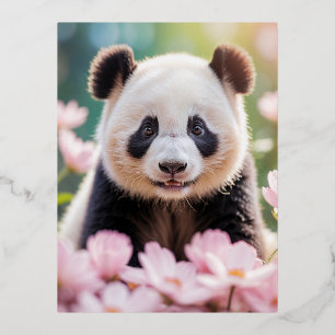 Panda Animal Fun Miniaturgröße Fantastische Surrea Folien Feiertagspostkarte