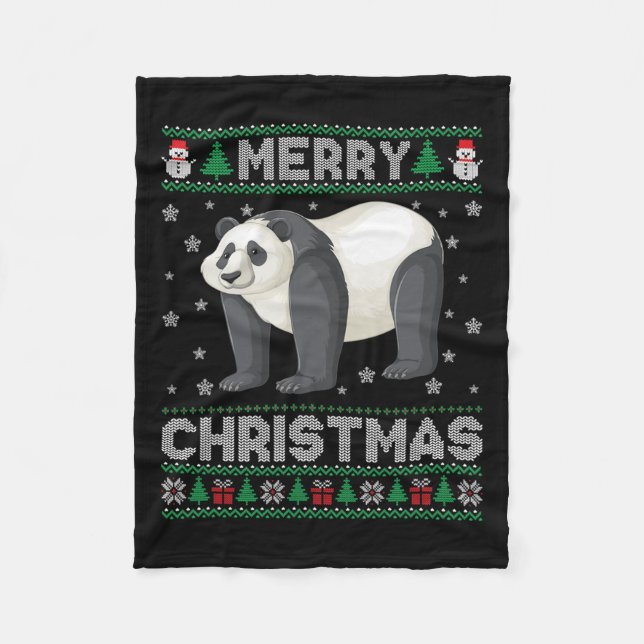 Panda Animal Men Women Kinder Ugg Weihnachtskraut Fleecedecke (Vorderseite)