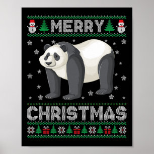 Panda Animal Men Women Kinder Ugg Weihnachtskraut Poster