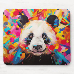 Panda Animal Portrait Farbige Malerei Mousepad